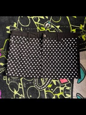 Royal bones by Tripp black mini skirt with white stars READ DESCRIPTION